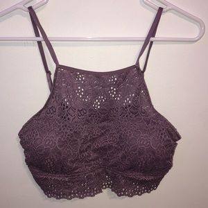 High neck lace bralette